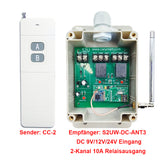 2-Kanal 5km Potentialfreier Funkschalter-DC 6V/9V/12V/24V 10A Relaisausgang
