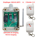 2-Kanal AC 220V/230V Funk Lichtschalter Set - 10A AC Ausgang für Lampe