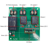 2-Kanal Funk Lichtschalter Empfänger mit 220V 230V AC Eingang Ausgang (Modell 0020397)