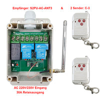 2 Kanäle Fernschalter 230V mit Hochleistung Potentialfreier Kontakt Relais (Modell 0020358)