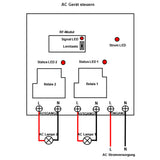 2 Kanäle Funksender und Empfänger 230V mit 30A AC Ausgang Eingang (Modell 0020516)