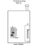 2 Knöpfe 500M Wandmontierte Fernbedienung mit Halterung (Modell 0021056)