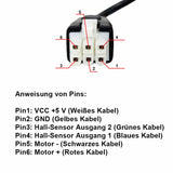 2M Verlängerung Stromkabel für Linearantrieb A / B / J mit Hall Effekt Sensor (Modell 0043046)