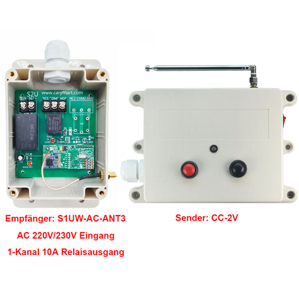 220V 230V AC Eingang Funkschalter mit 5km Reichweite-DC Strom Auslösung