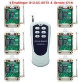 230V AC Eingang Funkfernschalter - 1 Sender & 6 Relaisausgang Empfänger