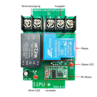230V Hochleistungs Potentialfreier Schalter mit 4 Empfänger und 1 Sender (Modell 0020314)