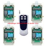 230V Hochleistungs Potentialfreier Schalter mit 4 Empfänger & 1 Sender