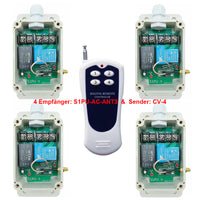 230V Hochleistungs Potentialfreier Schalter mit 4 Empfänger & 1 Sender