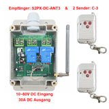 30A Funkschalter mit Fernbedienung - 2 Kanäle Hochleistungs DC Ausgang Eingang (Modell 0020530)
