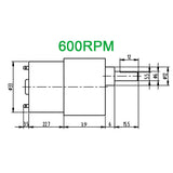 37mm 520-Serie 12V Getriebemotor Hochleitung Großdrehmoment Getriebekasten DC Motor (Modell 0041041)