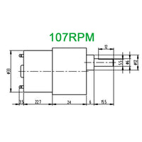 37mm 520-Serie 12V Getriebemotor Hochleitung Großdrehmoment Getriebekasten DC Motor (Modell 0041041)