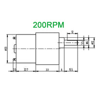 37mm 520-Serie 24V Getriebemotor Hochleitung Großdrehmoment Getriebekasten DC Motor (Modell 0041051)