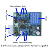 4-Kanal 500m 10A 433MHz Micro Funkschalter - 4 Empfänger & Eins 4-Tasten Sender (Modell 0020627)