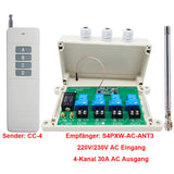 4-Kanal AC 220V/230V Funkfernschalter 5km 30A-Wasserpumpe/Ventilsteuerung