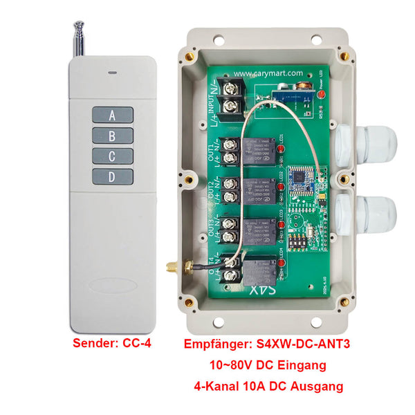 4-Kanal 5km Universal Fernschalter - DC 12V 24V für DC-Geräte Steuerung