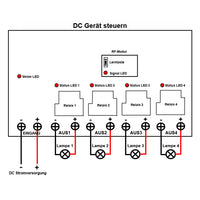 4 Kanäle 30A Hochleistungs Fernbedienung Schalter DC Ausgang Eingang (Modell 0020473)