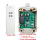 5km Funk Sender Empfänger 230V 220V AC - 1-Kanal Potentialfreier Kontakt