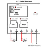 5000 Meter hohe Reichweite 230V Funkempfänger mit 2-Kanal AC Ausgang (Modell 0020135)