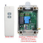 5km Funkschalter Set 230V AC mit 1-Kanal 30A für Bewässerungspumpe