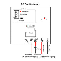 5km Funksender und Empfänger 230V AC Eingang 30A Potentialfreier Ausgang (Modell 0020704)