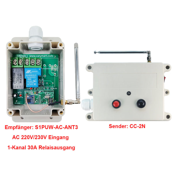 5km Funksender und Empfänger 230V AC Eingang 30A Potentialfreier Ausgang