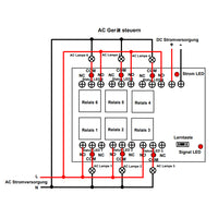 6 Kanäle 1000m Funkschalter mit DC Eingang 30A Potentialfreier Ausgang (Modell 0020070)