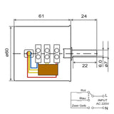 60MM AC 14W Permanentmagnet Synchronmotor (Modell 0042001)