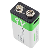 6F22 Typ 9V 650mAh Wiederaufladbare Lithiumbatterie USB-Direktladung (Modell 0010201)