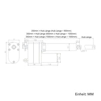 8000N 50MM-600MM Elektrischer Linearantrieb mit Linearaktor Fernbedienung (Modell 0043081)