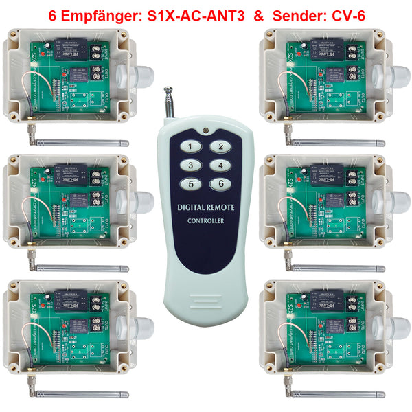 AC 10A Ausgang Fernbedienung Schalter - 1 Sender Kontrolle 6 Empfänger