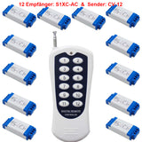 AC 220V 230V Fernschalter Set mit Eins 12-Tasten Sender & Zwölf Empfänger