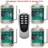 AC 230V Ausgang Funkschalter mit Eins 8-Kanal Sender & Vier Empfänger
