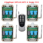 AC 230V Funkschalter Relaisausgang mit 8-Kanal Sender & Vier Empfänger