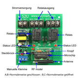 AC Eingang Relaisausgang Memory Schalter mit 2-Kanal Empfänger und Sender (Modell 0020234)