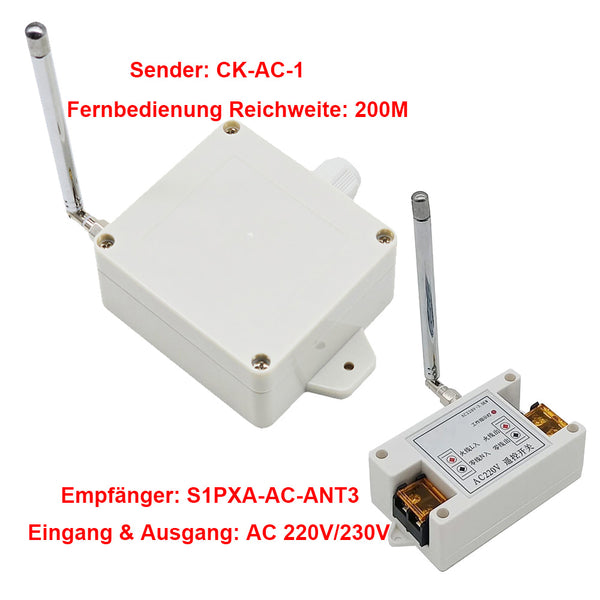AC Strom Auslösend 200m Fernsteuerung Schalter - 220V/230V AC Aus-/Eingang