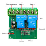 DC 12V 24V Empfänger mit 2 Kanäle Hochleistung Potentialfreier Kontakt Relais (Modell 0020338)