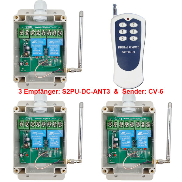 DC 12V 24V Fernbedienungsschalter mit Eine Sender & Drei Empfänger