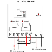 DC 30A Potentialfreier Ausgang Fernsteuerung Set mit 12-Kanal Sender & Sechs Empfänger (Modell 0020745)