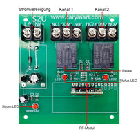 DC 6V/9V/12V/24V 1000M Fernbedienung Schalter mit 2 Relaisausgang (Modell 0020200)