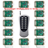 DC 6V/9V/12V/24V Eingang Potentialfreier Schalter- 1 Sender & 12 Empfänger