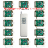 DC 6V/9V/12V/24V Eingang Potentialfreier Schalter- 1 Sender & 12 Empfänger