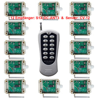DC 6V/9V/12V/24V Fernbedienung Schalter - Eins Sender & Zwölf Empfänger