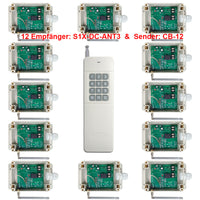 DC 6V/9V/12V/24V Fernbedienung Schalter - Eins Sender Kontrolle Zwölf Empfänger (Modell 0020494)