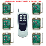 DC 6V/9V/12V/24V Fernschalter - 1 Sender & 6 Relaisausgang Empfänger