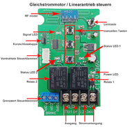 DC 9~36V Funkfernschalter für DC Motor / Linearantrieb (Modell 0020317)