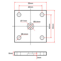 Elektrischer Linearantrieb A - Fester Kopfemontage Flache Platten Halterung (Modell 0043071)