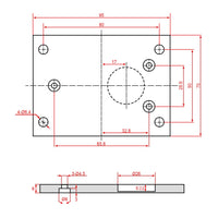 Elektrischer Linearantrieb A - Fester Unterseite Montage Flache Platten Halterung (Modell 0043072)
