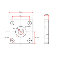 Elektrischer Linearantrieb B - Fester Kopfemontage Quadratische Flache Platten Halterung (Modell 0043073)