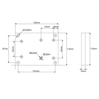 Elektrischer Linearantrieb C - Fester Unterseite Montage Quadratische Flache Platten Halterung (Modell 0043076)