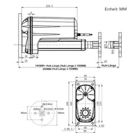 Elektrischer Linearantrieb F - Flache Platten Halterung zur unteren Montage (Modell 0043110)